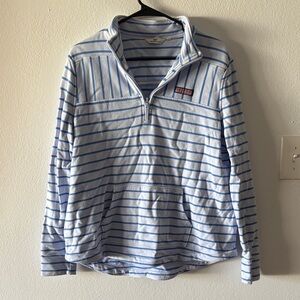 Vineyard Vines Light Blue and White Striped Top